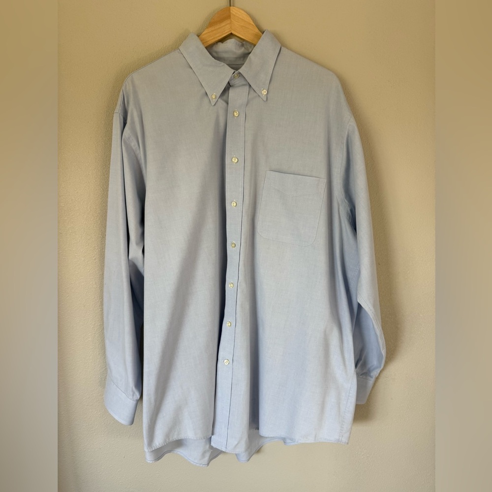 Lands' End Blue Casual Button Down Shirt